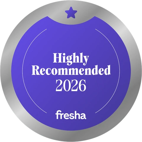 Fresha Highly Recommended 2026 badge